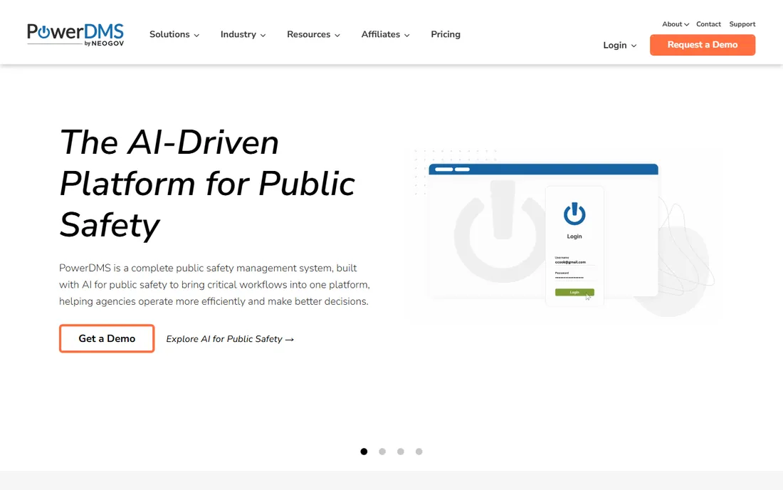 PowerDMS homepage