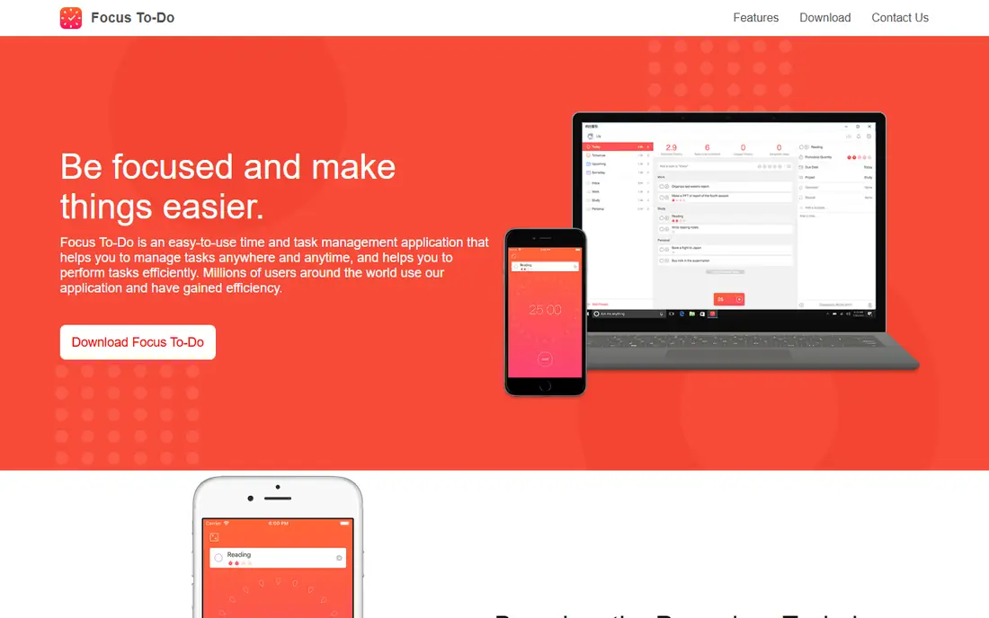Focus To-Do homepage