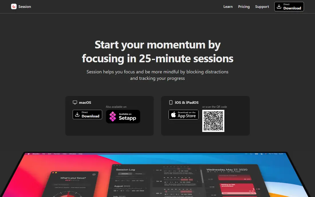 Session homepage