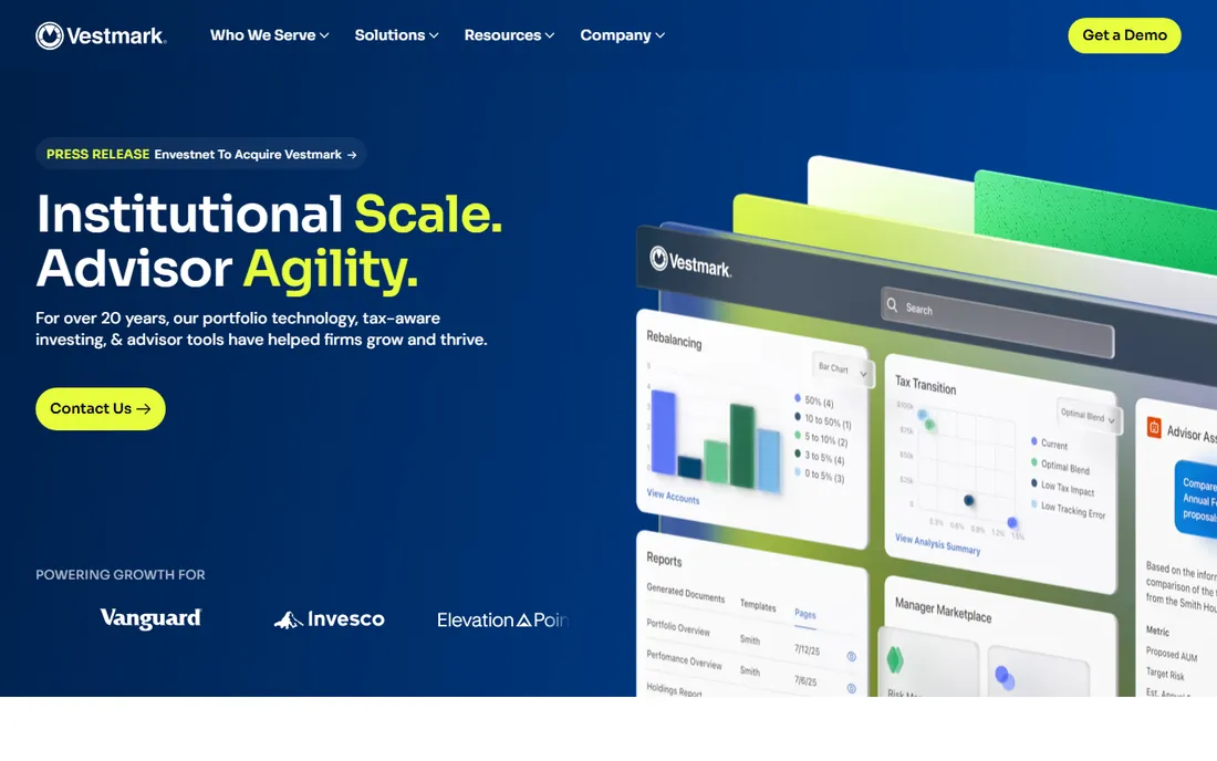 Vestmark homepage
