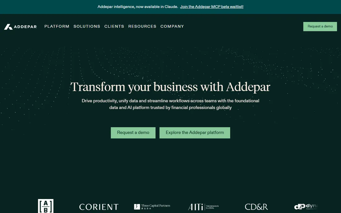 Addepar homepage