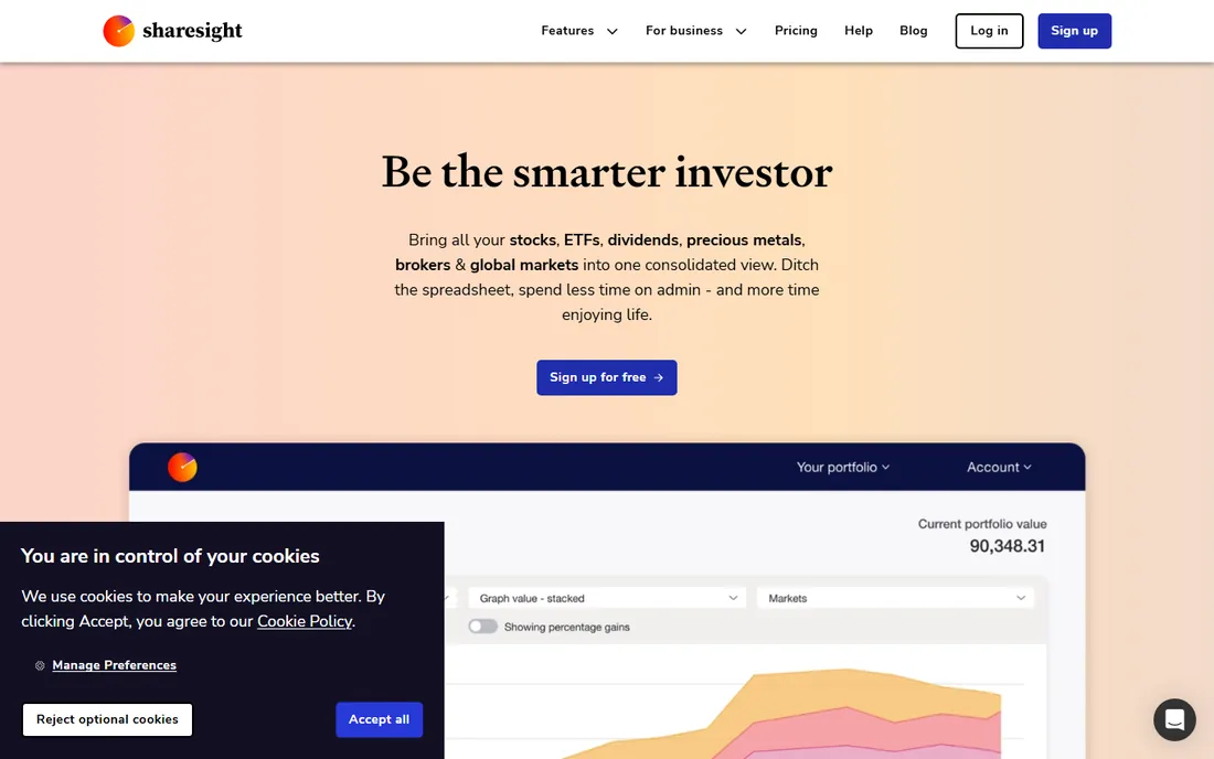 Sharesight homepage