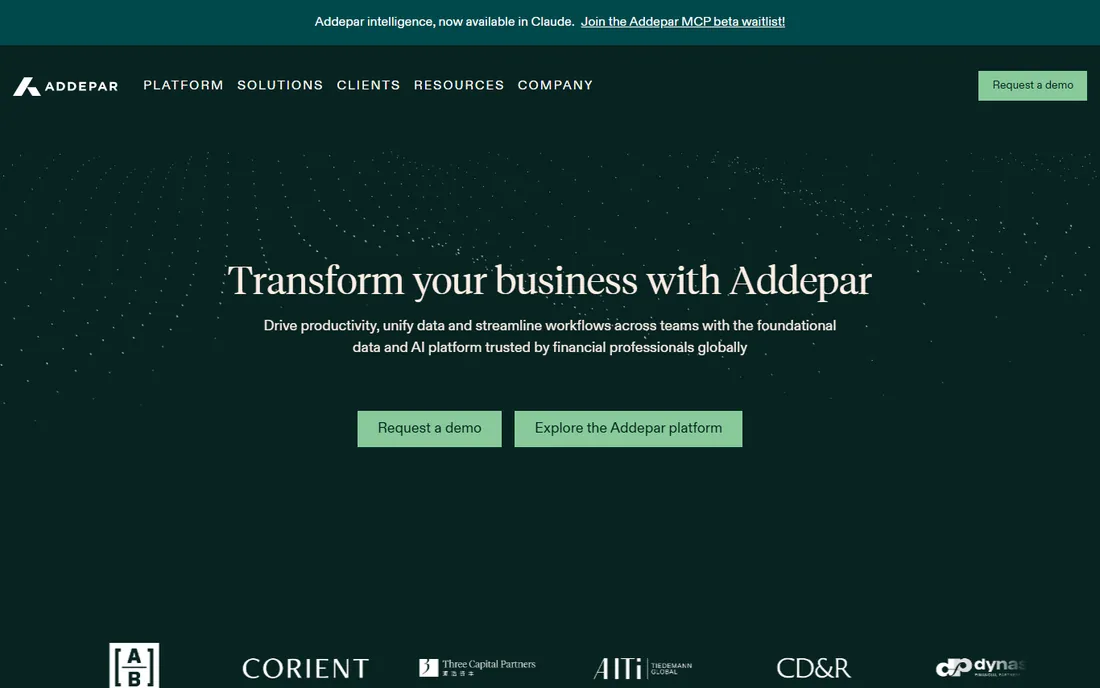 Addepar homepage