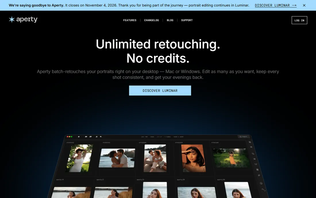Aperty homepage