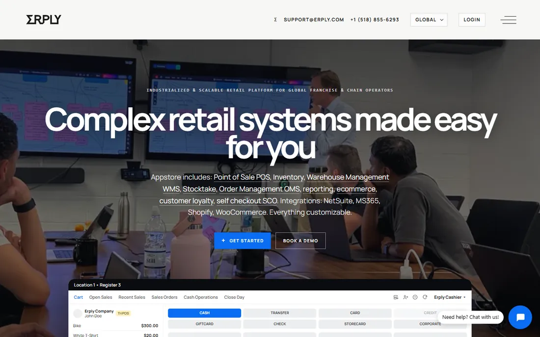 Erply homepage