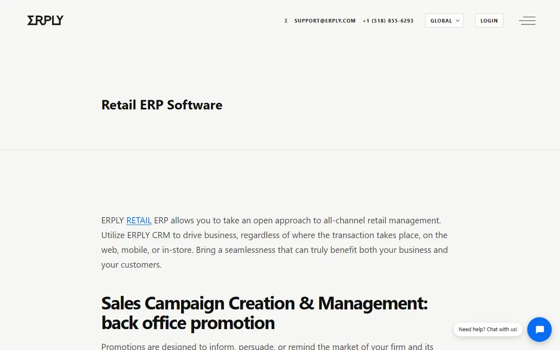 Erply homepage
