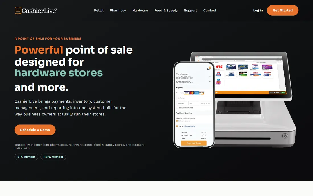 CashierLive homepage