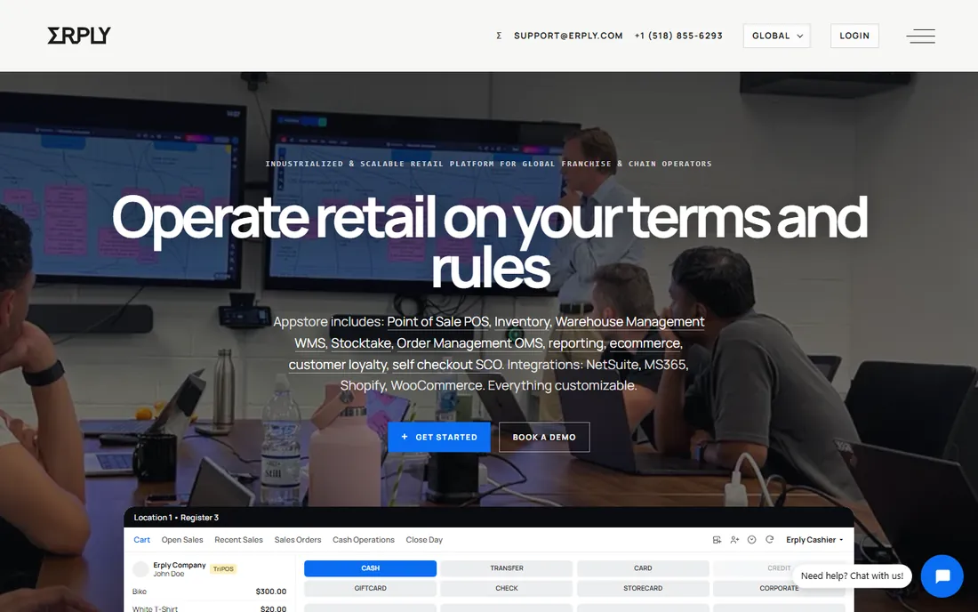 Erply homepage