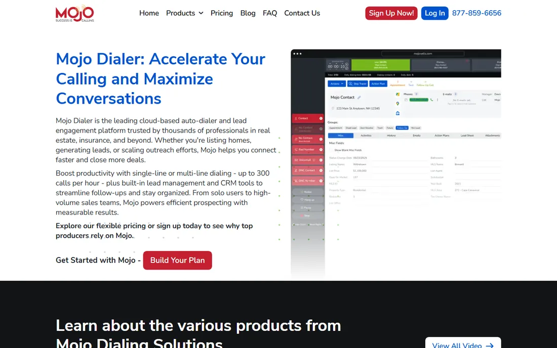 Mojo Dialer homepage