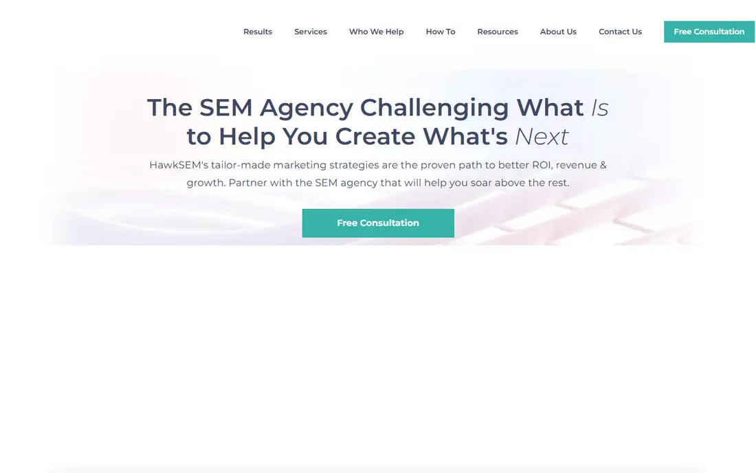 HawkSEM homepage