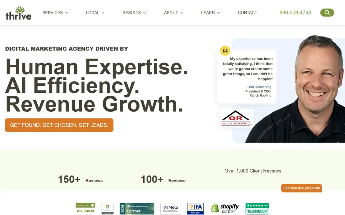 Thrive Internet Marketing Agency homepage
