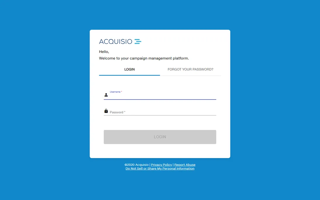 Acquisio homepage