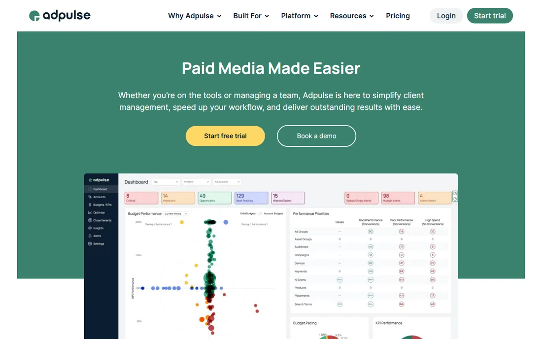 Adpulse homepage