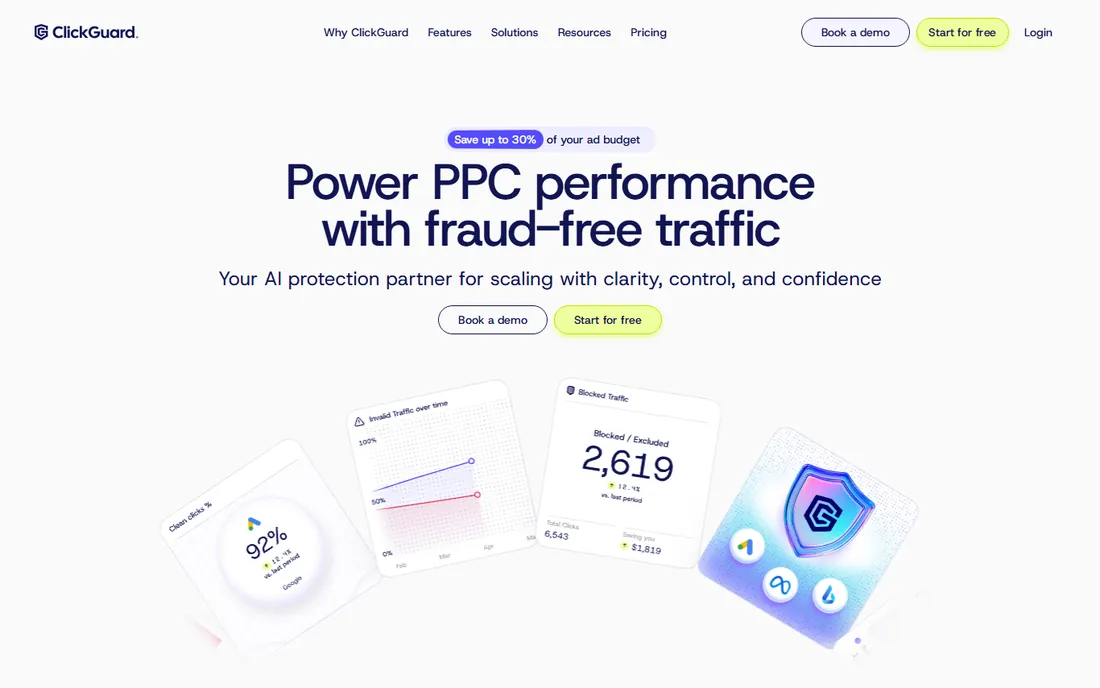 ClickGuard homepage