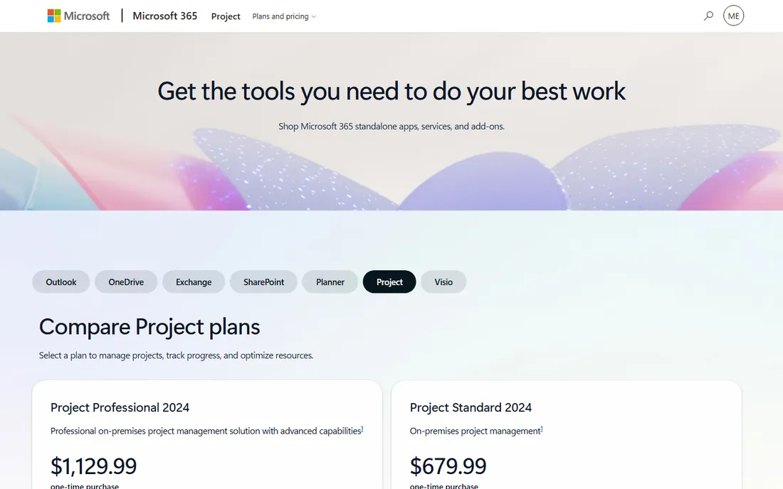 Microsoft Project homepage