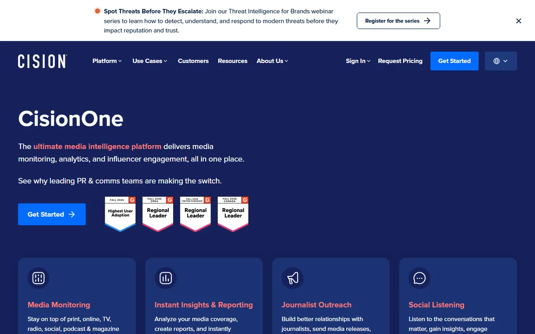 Cision homepage