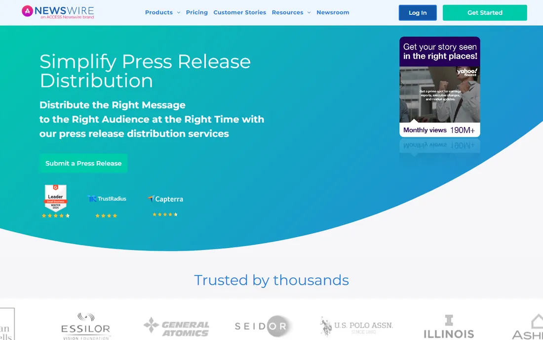 Newswire homepage