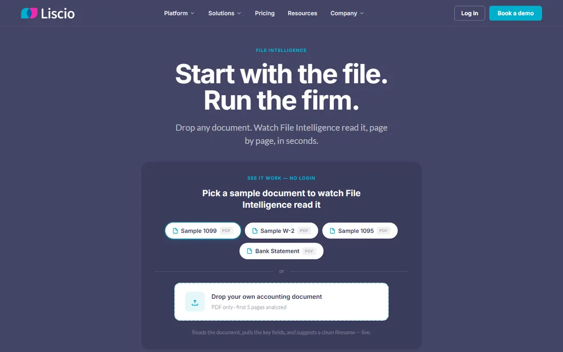 Liscio homepage