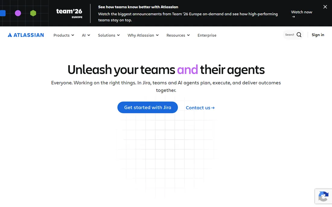 Jira homepage