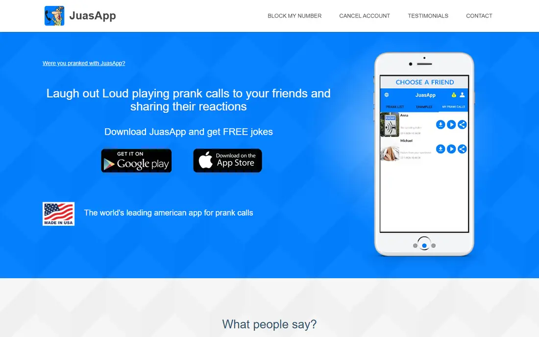 JuasApp homepage