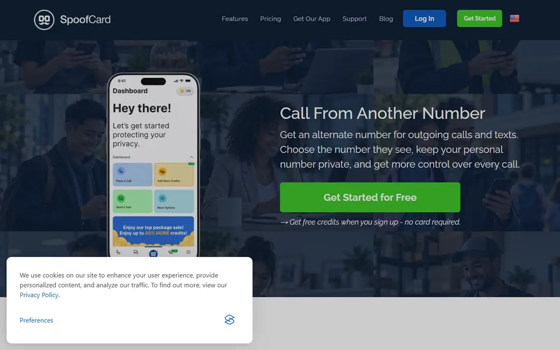 SpoofCard homepage