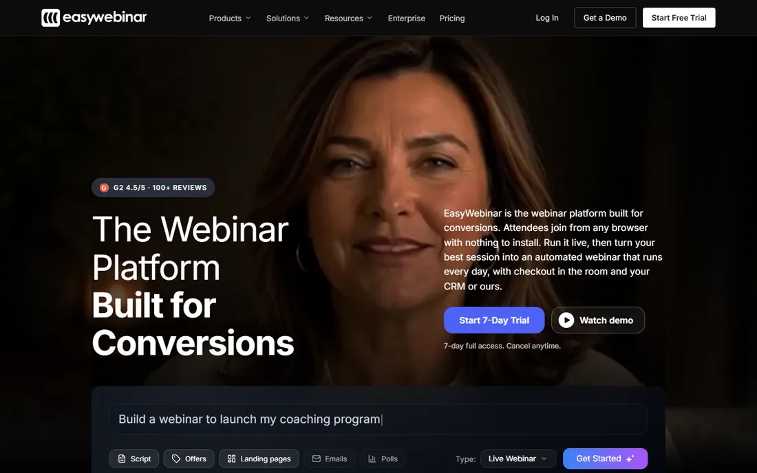 EasyWebinar homepage