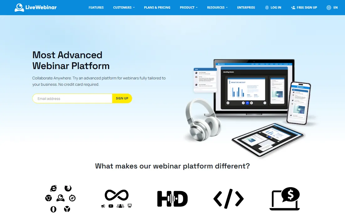 LiveWebinar homepage