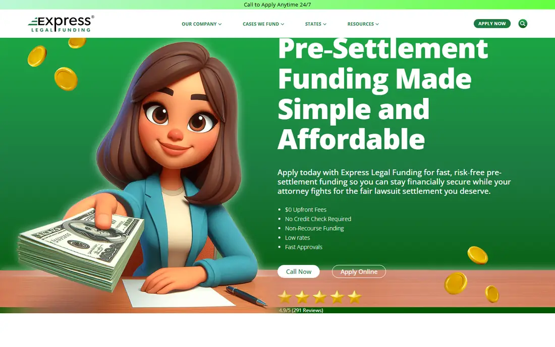 Express Legal Funding homepage