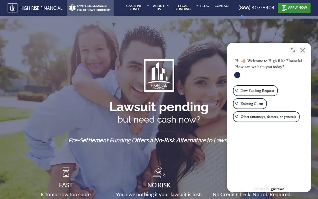 High Rise Financial homepage