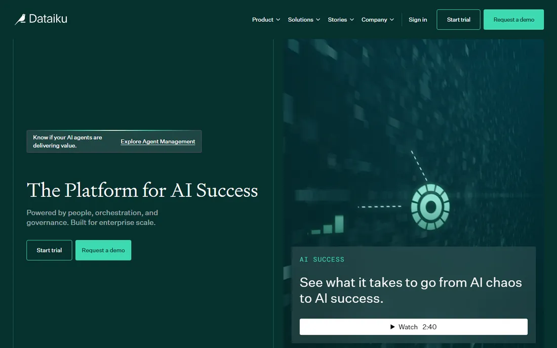 Dataiku homepage