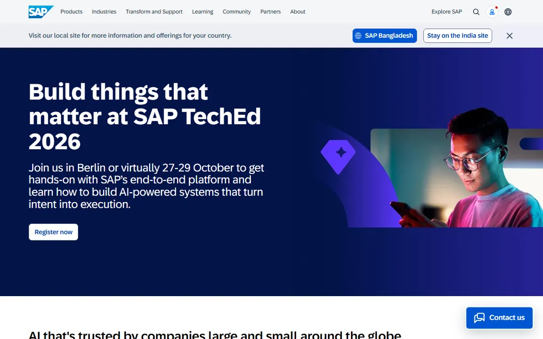 SAP Analytics Cloud homepage