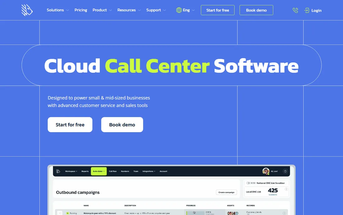 MightyCall homepage