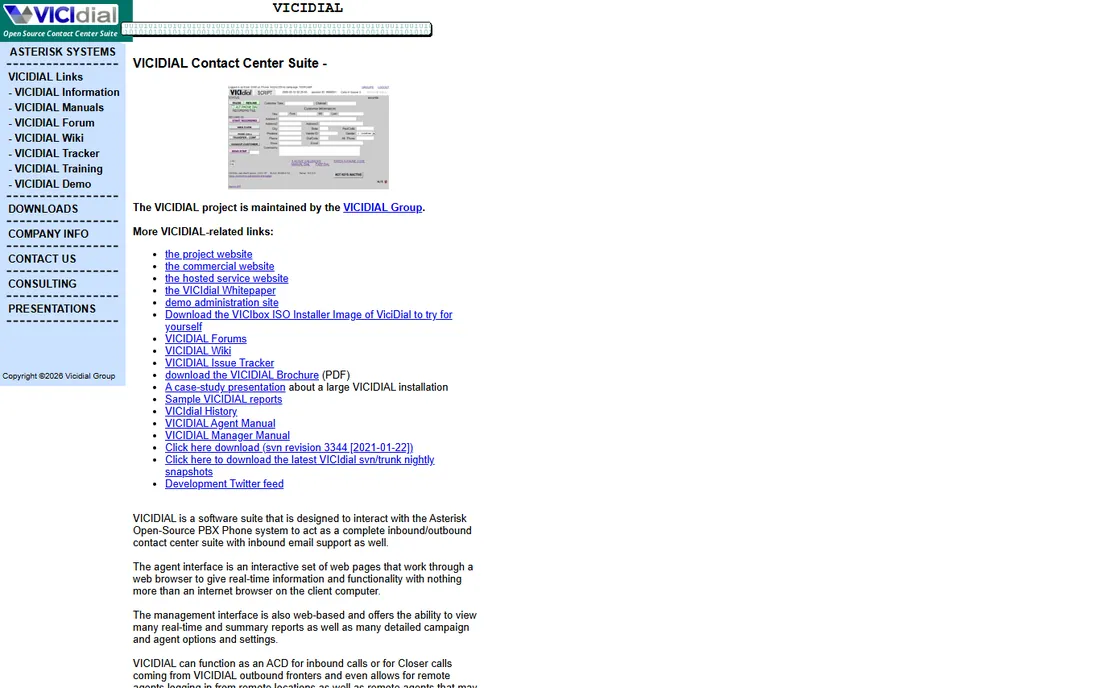 VICIdial homepage