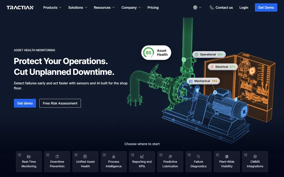 Tractian homepage