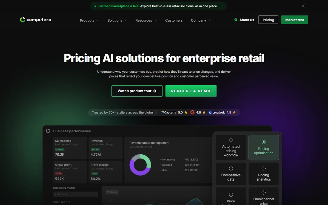 Competera homepage