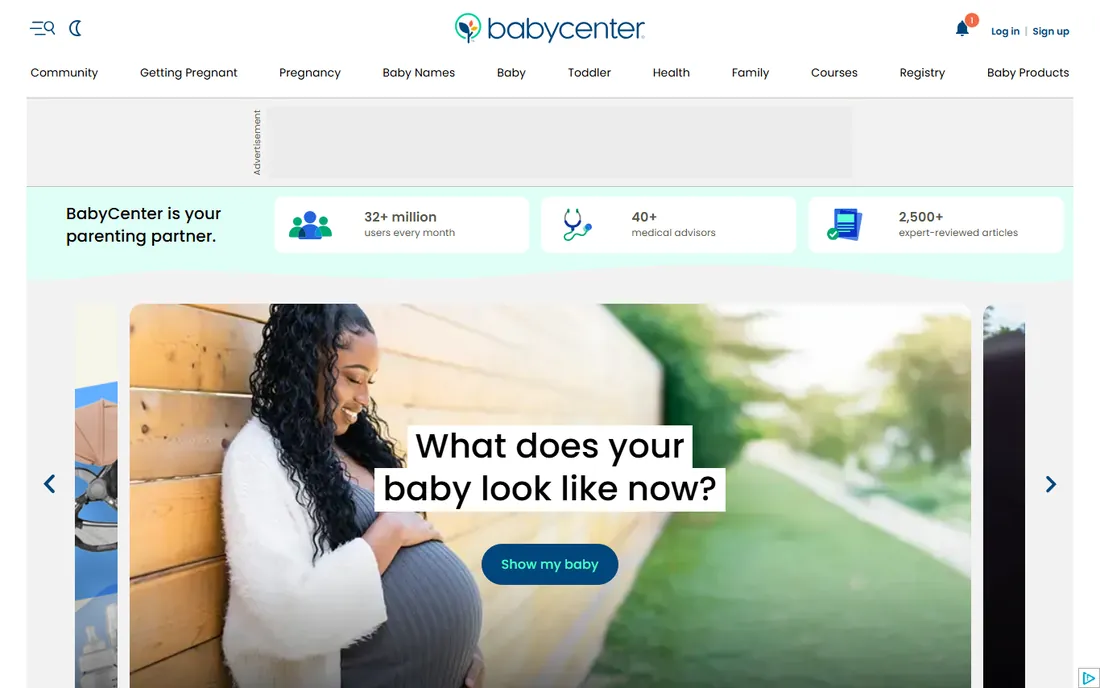 BabyCenter homepage