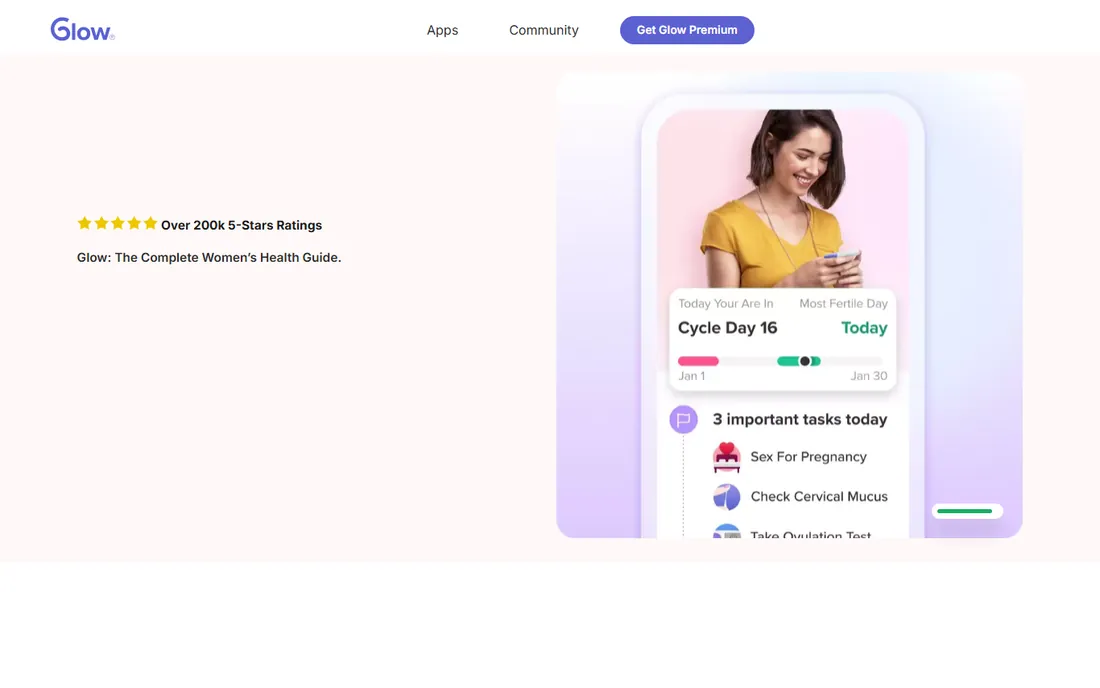 Glow Nurture homepage