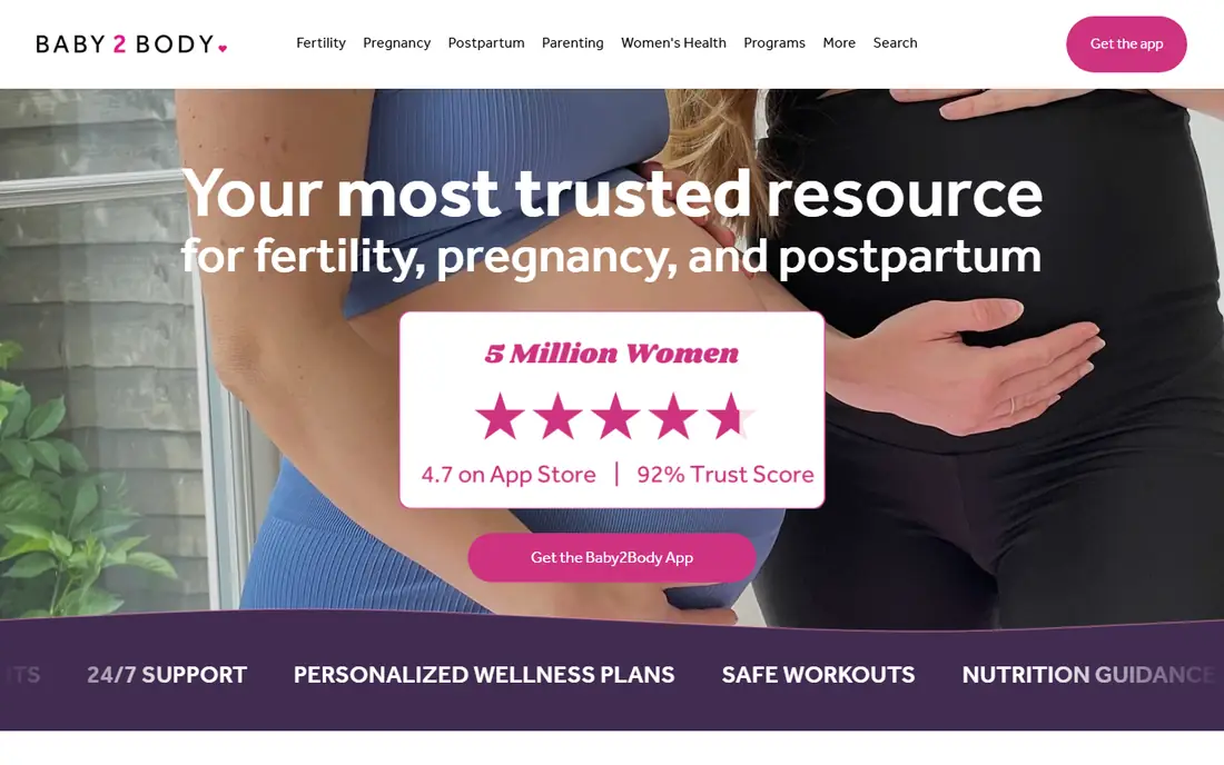 Baby2Body homepage