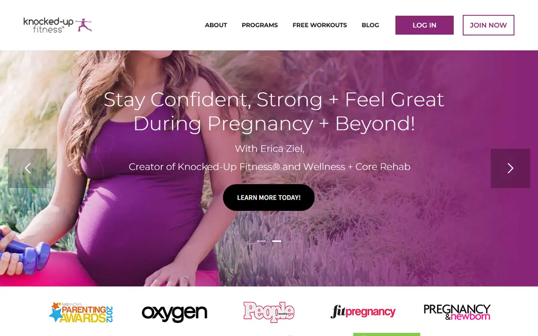 Knocked-Up Fitness homepage