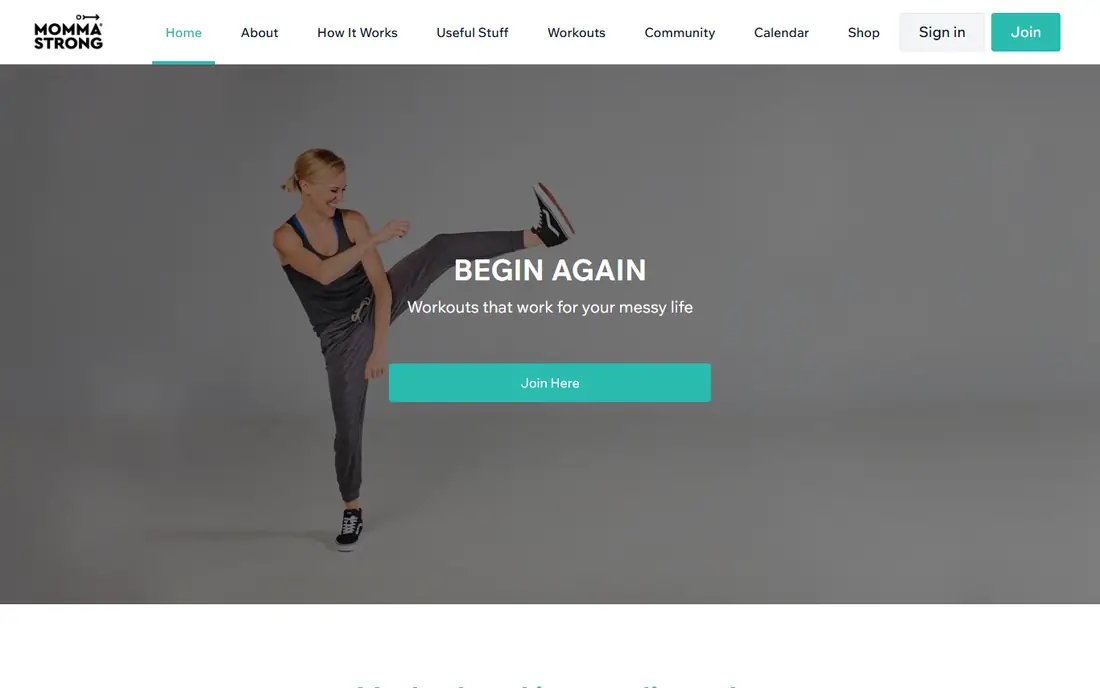 MommaStrong homepage
