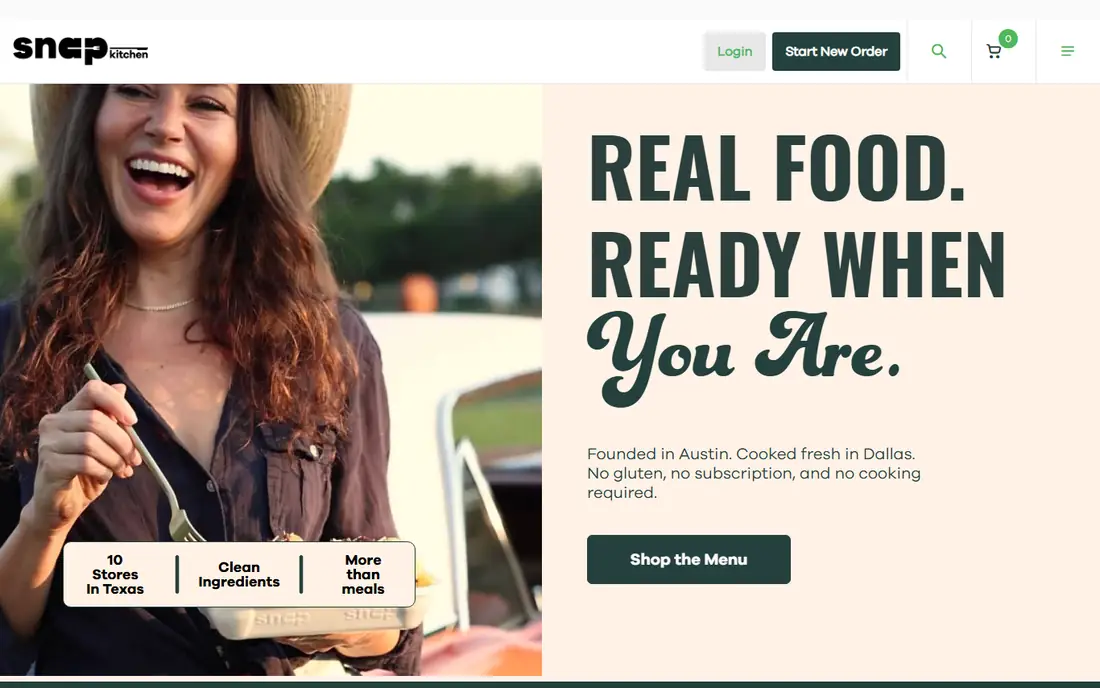 Snap Kitchen homepage