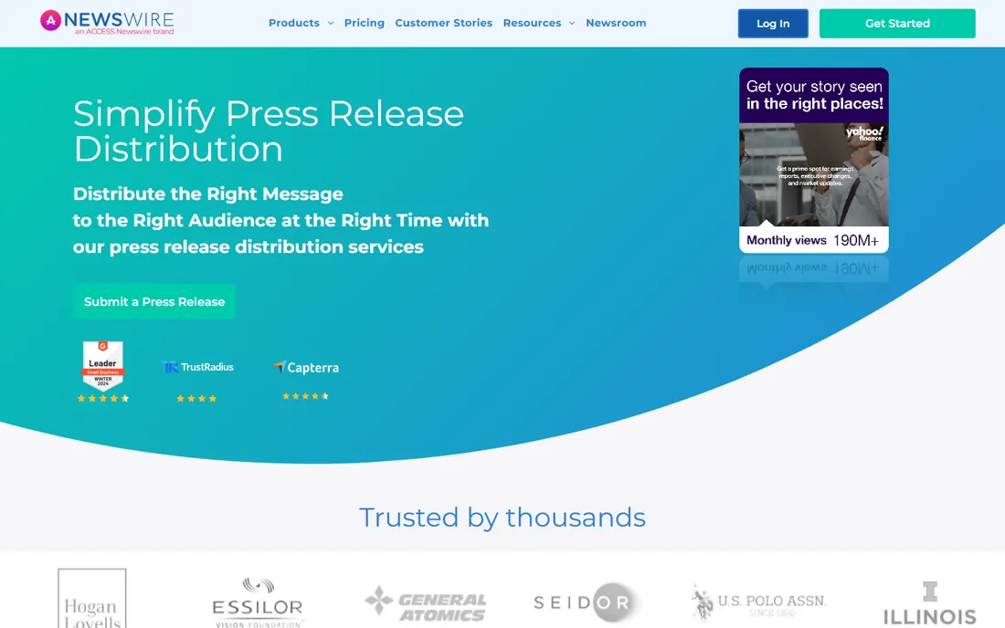 Newswire homepage