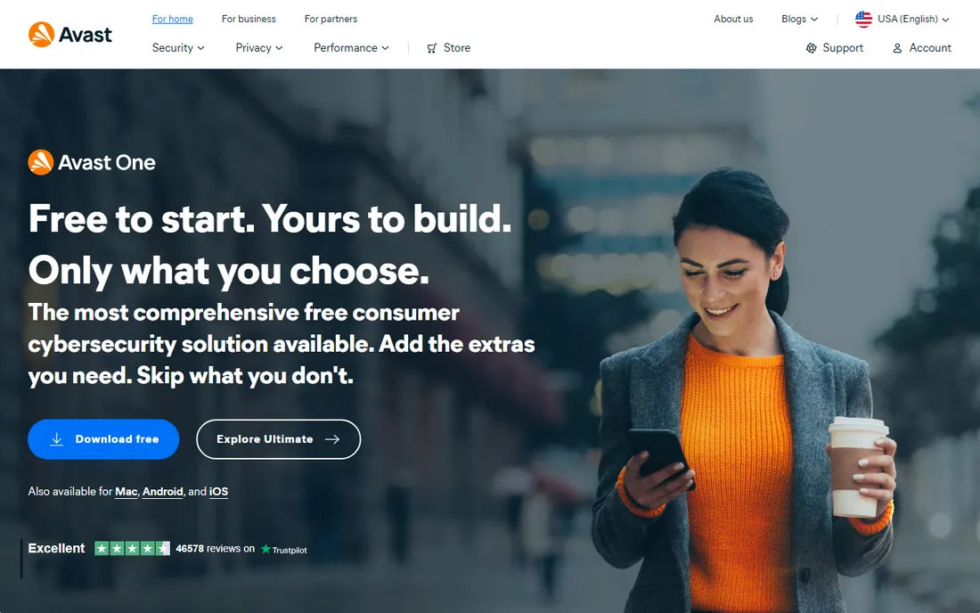 Avast homepage