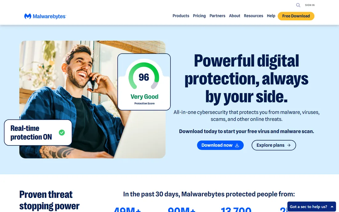 Malwarebytes homepage