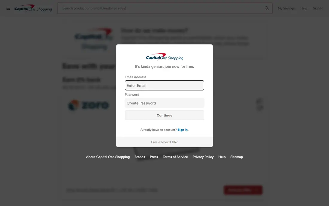 Capital One Shopping homepage