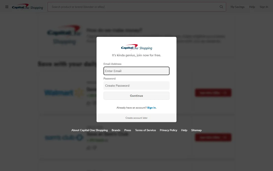 Capital One Shopping homepage