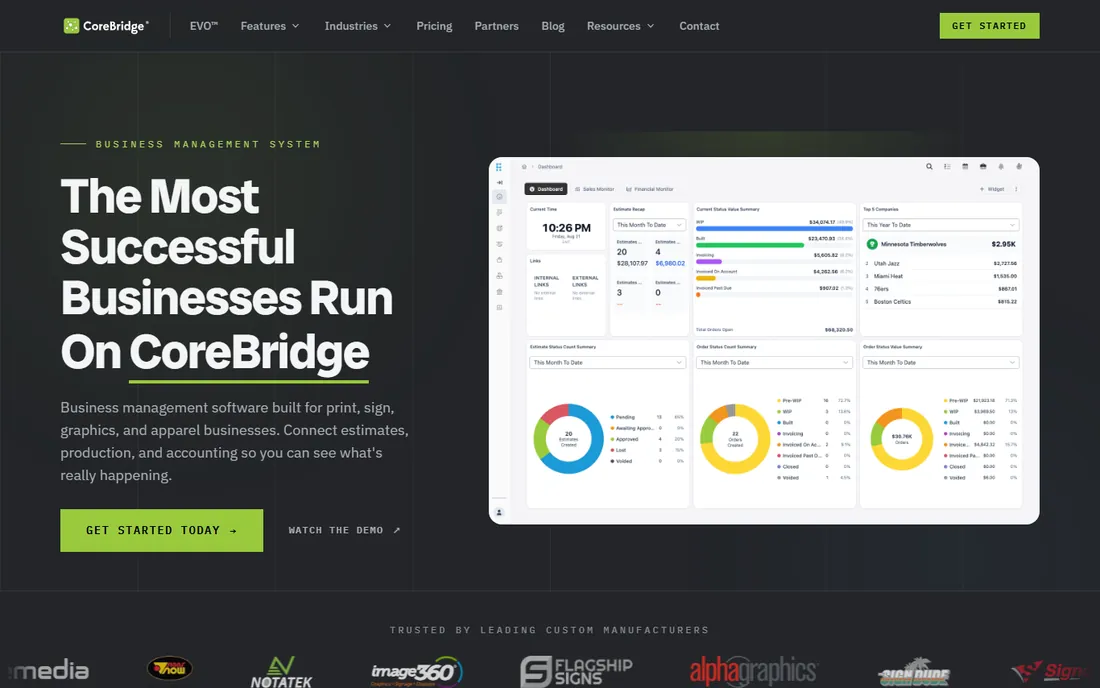 CoreBridge homepage