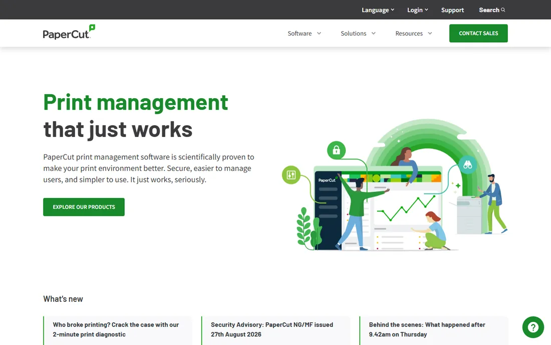 PaperCut homepage