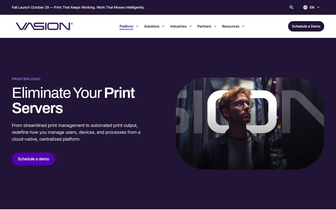 PrinterLogic homepage