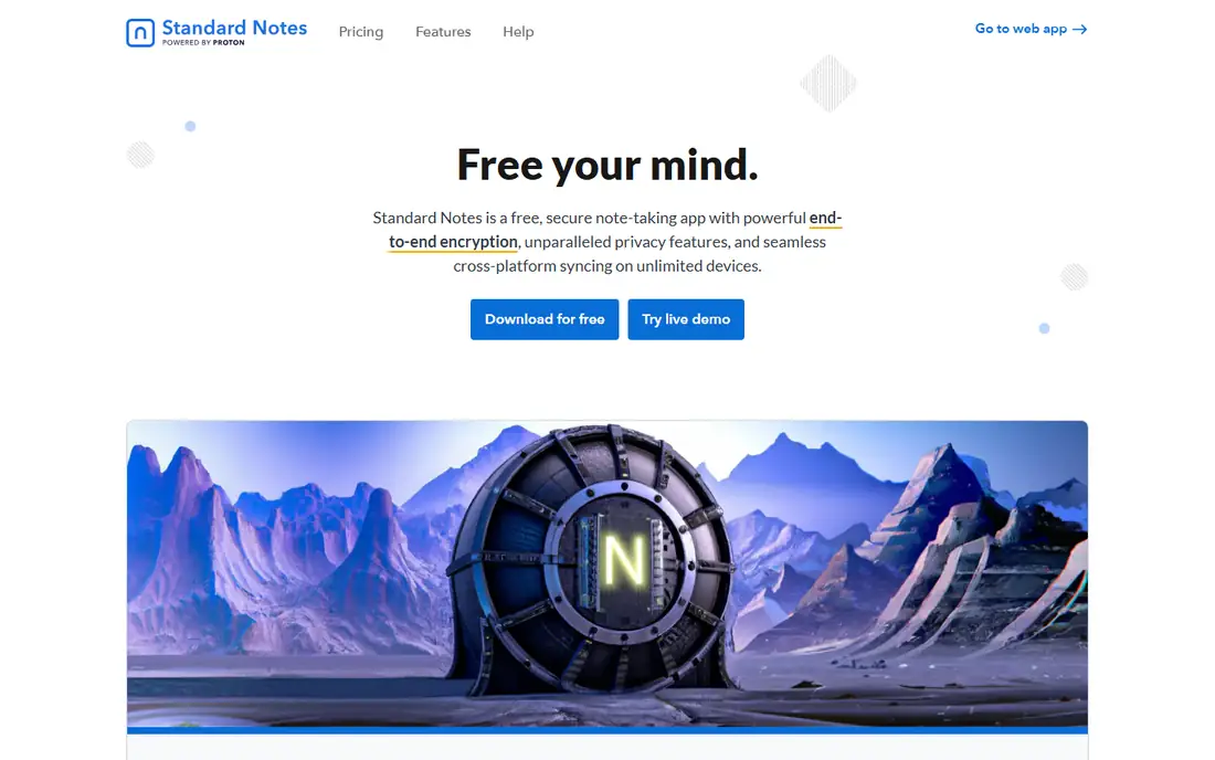 Standard Notes homepage